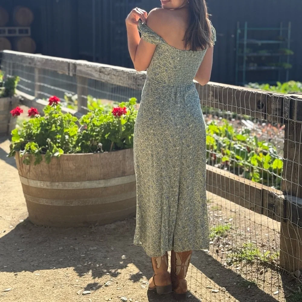 Reformation Green Floral Midi Dress - Picture 3 of 3